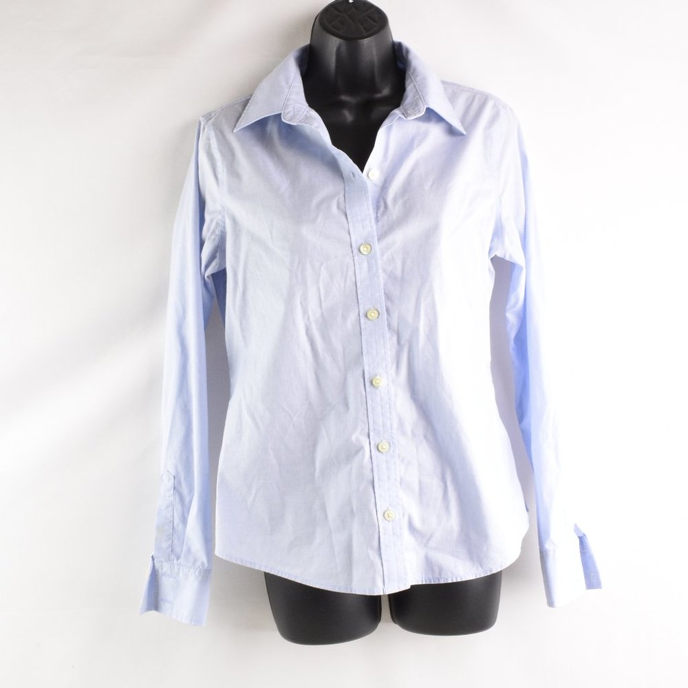 Banana Republic Long Sleeve Blue Button Down Blouse Size 6